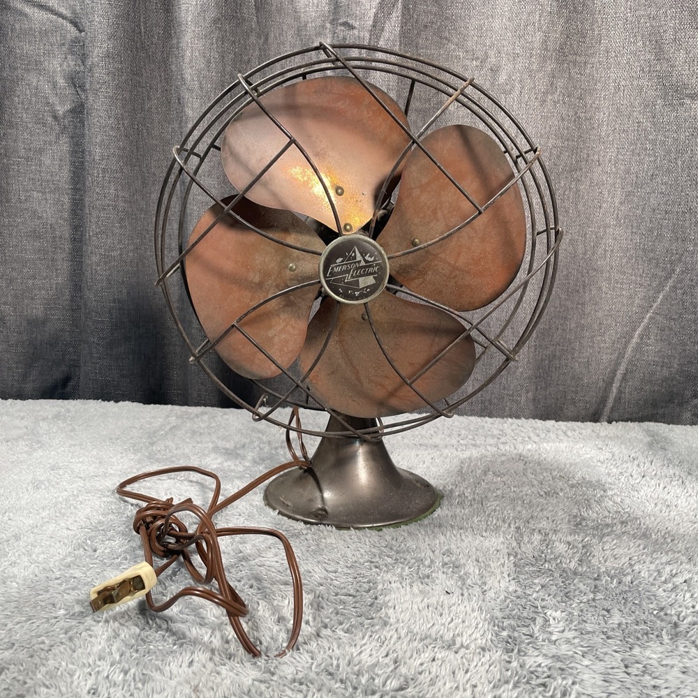 Vintage Working Emerson Electric 12" Oscillating 1 Speed Fan 6250-D
